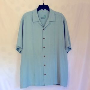 Tommy Bahama 100% Silk embroidered Shirt.   Size Large